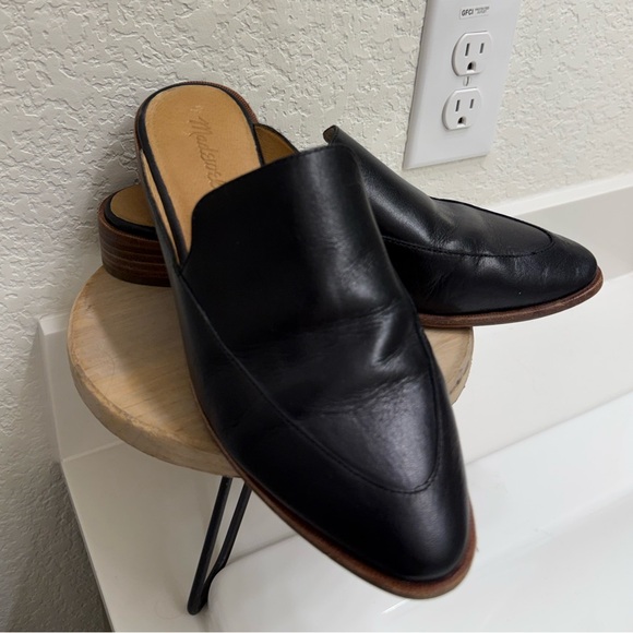 Madewell Shoes - Madewell The Frances Mules Black Leather Loafers sz 8